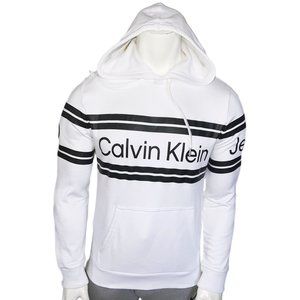 NWT CALVIN KLEIN AUTHENTIC MEN'S WHITE LONG SLEEVE HOODIE SWEATSHIRT SIZE M